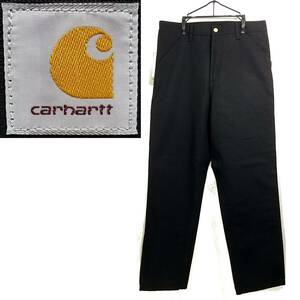 カーハートSINGLE KNEE PANTブラックW32×L32シングルニー ペインターパンツCARHARTTワークパンツi031497黒12ozデニム ワイドパンツ