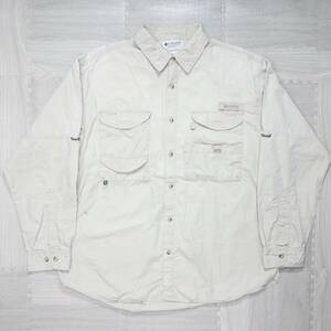 古着 Columbiaコロンビア PFG 無地 フィッシングシャツ 開襟 フィッシングシャツ トップス メンズXL グレー