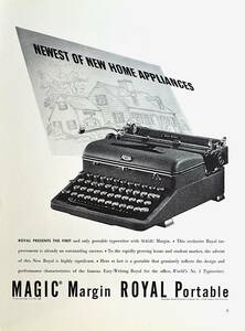 稀少！広告/1939年ロイヤル・タイプライター広告/Royal Portable Typewriter/T