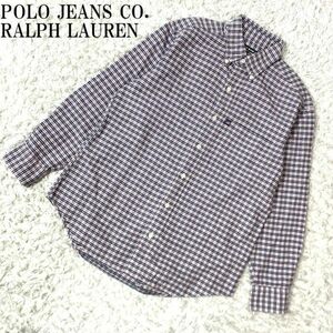 ポロジーンズラルフローレンチェック長袖ボタンシャツPOLO JEANS CO. RALPH LAUREN カジュアル コットン100％ スクール 150ブルー系 B4011