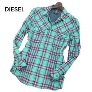 DIESEL ディーゼル 通年 長袖 スリム チェック ワーク シャツ Sz.S　メンズ　I4T01523_4#C