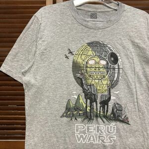 1スタ 再落無し ARiA グレー ムービー Tシャツ デススター PERUWARS キャラ 90s 00s ビンテージ アメリカ 古着 卸 仕入れ