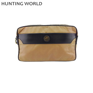 ハンティングワールド クラッチバッグ セカンド バッグ レディース メンズ エレファントマーク ロゴプレート HUNTING WORLD 中古