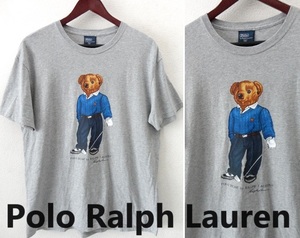 POLO RALPH LAUREN：ポロ ラルフローレン■ポロベア プリント クルーネック Tシャツ■グレー■Msize■熊 クマ ポロベアー