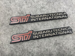 スバル SUBARU STI カーステッカー 外装パーツ エンブレム 車体サイドスカート シール スクラッチを隠す 2枚セット ◆16*2*0.5CM◆