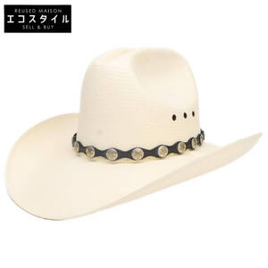 【1円】 STETSON ステットソン ホワイト スター ベルト ストローハット ハット