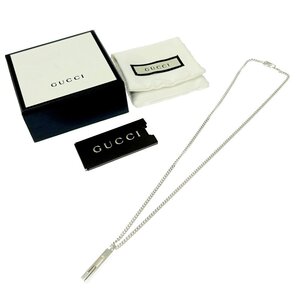 【1円スタート】【箱付き】GUCCI グッチ シルバー カットアウトG 15.2g 925刻印 ネックレス 364366