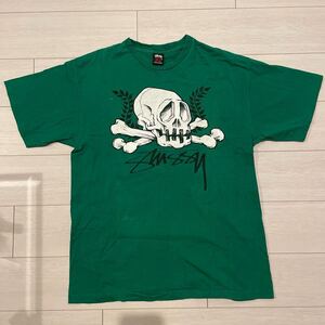 【人気】SUTSSY ドクロ　スカル　ヴィンテージ　グリーン　半袖　Tシャツ　XL