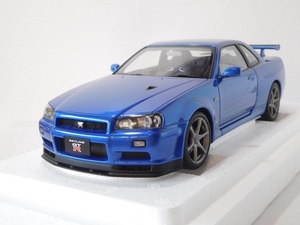 ◎Aa1/18　日産 スカイライン GT-R (R34) VスペックⅡ ベイサイドブルー