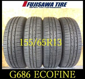 【G686】R7007264送料無料◆2023年製造 約9部山◆ECOFINE◆155/65R13◆4本