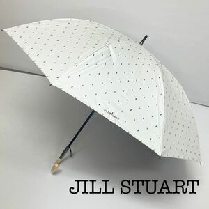 新品52120　ジルスチュアートJILLSTUART＊ライトグレーリボン刺繍　大判 晴雨兼用日傘雨傘 長傘　遮光９９％遮蔽率９９％以上遮熱 オーロラ