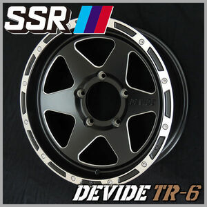 送料無料★ジムニーシエラ SSR DEVIDE TR-6 フラットブラックポリッシュ 6.0J -5 新品アルミホイール ４本