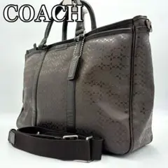 COACH コーチ　2way ビジネスバッグ 70936 シグネチャー ブラウン