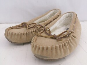 ◇ Minnetonka ミネトンカ Cally Slipper 4011W もこもこ モカシン シューズ サイズ7W ベージュ レディース E