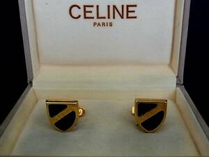 ◎№5526◎■美品■セリーヌ【ＣＥＬＩＮＥ】【ゴールド】■カフス♪