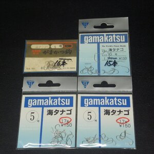 gamakatsu がまかつ鈎 海タナゴ 海たなご 5号/6号 4枚(合計65本)セット ※数減有※在庫品(14g0402)※クリックポスト