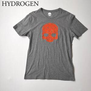 美品 HYDROGEN ハイドロゲン Tシャツ　カットソー プリント　グレー　オレンジ トップス　メンズ