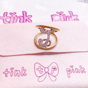 ティンクピンク 指輪　リング　tink pink アクセサリー AHKAH K18YG 定価¥23.100 イニシャルリング　PP-35 #11 11号　ストーン アーカー J