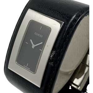 ☆☆ GUCCI グッチ バングルウォッチ レザー 7800L ブラック クォーツ レディース 腕時計 やや傷や汚れあり