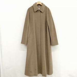 マックスマーラ MAX MARA 白タグ ウール カシミヤ ステンカラー ロング コート 42 カーキ系 レディース