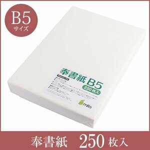 奉書紙 甲斐 和紙コピー用紙 白 B5 250枚入 レーザープリンター・インクジェットプリンター対応 のし紙 弔辞 写経用紙 神道 祝詞用など