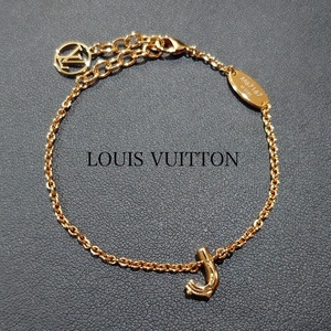 【美品】LOUIS VUITTON ルイ ヴィトン LV ブレスレット・LV&ME J M67167 ゴールド 金 アルファベット J アクセサリー 鑑定済【送料無料】