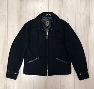 美品 Schott 716 WOOL CPO JACKET 38 ショット ウール CPOジャケット ウールジャケット ワンスター ライダース ブラック ゴールド 黒 753us