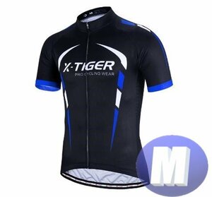 x-tiger サイクリングウェア 半袖 Mサイズ 自転車 ウェア サイクルジャージ 吸汗速乾防寒 新品 インポート品【n604-bl】