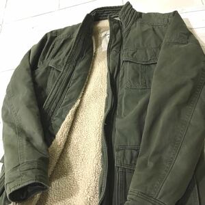 Abercrombie＆Fitch/アバクロ☆ボアジャケット☆ミリタリージャケット/ヴィンテージ加工☆肉厚/防寒☆ブルゾン/カーキ/M