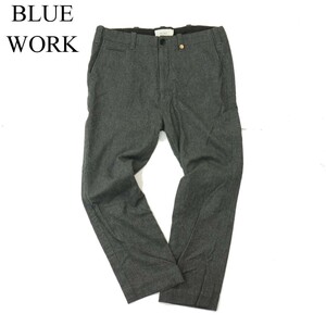 BLUE WORK ブルーワーク トゥモローランド 秋冬 ウール100％★ スラックス パンツ Sz.3　メンズ グレー 日本製　A3B05832_C#Q