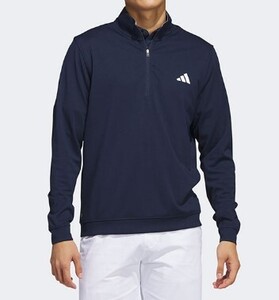 新品♪adidas-golf【アディダスゴルフ】♪メンズ エレベーテッド/ハーフジップ長袖シャツ♪サイズXL♪ネイビー♪