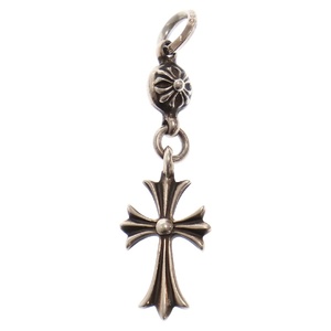 CHROME HEARTS クロムハーツ 1B TNY CH CRS 1ボールタイニーCHクロス チャーム シルバーネックレストップ