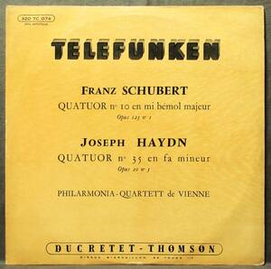 (LP) 美盤! 仏TELEFUNKEN (DUCRETET-THOMSON) PHILHARMONIA-QUARTETT DE VIENNE [SCHUBERT:QUATUOR No.10/HAYDN:QUATUOR No.35] 320 TC 074