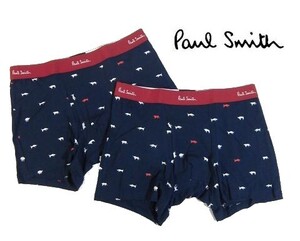 L火12704新品▼ ポールスミス レギュラー ボクサーパンツ 2枚セット 【 M 】 ボクサーブリーフ 下着 パンツ Paul Smith 紺系