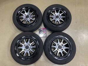 【中古タイヤ＆ホイール】Weds MUD VANCE 06 14×4.5J 4H-100 タイヤホイール＆ロックナットセット