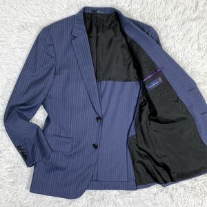 Paul Smith SOHO FIT【エルメネジルドゼニア生地】ポールスミス 2B テーラードジャケット ネイビー ストライプ M2