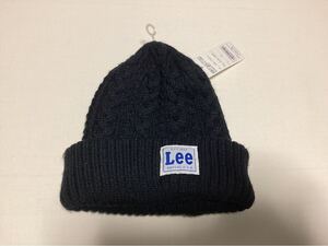 リー　Lee 　ケーブル編みニット帽　■ニットキャップ■ビーニー■黒■長期保管・デッドストック・未着用品★タグ付き■帽子屋栗原