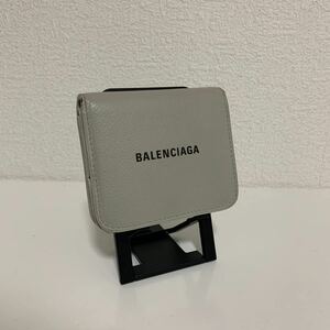 美品　BALENCIAGA バレンシアガ コンパクトウォレット　折り財布　グレー系　二つ折り財布