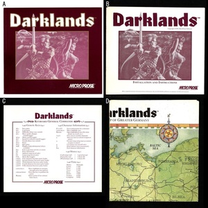 【使用説明書のみ】 MICRO PROSE マイクロプローズ Darklands ダークランド 説明書/インストール手順書/コマンド一覧表/地図