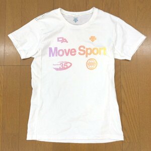 DESCENTE Move Sport デサントムーブスポーツ ロゴプリント トレーニング Tシャツ L 白 ホワイト カットソー 半袖 スポーツ レディース