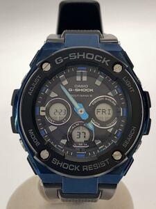 CASIO◆ソーラー腕時計・G-SHOCK/デジアナ/ラバー/GRY/BLK