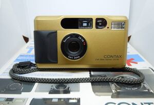 良品　高級コンパクトフィルムカメラ　CONTAX T2　限定カラー チタンゴールド　防湿庫管理　レザーケース付き