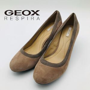 GEOX ジェオックス定番 パンプス 37size（23.5㎝）ヌバック 呼吸する靴 イタリア コンフォート バイカラー