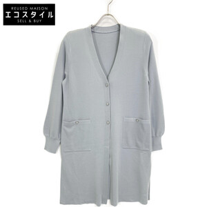 FOXEY フォクシー 44886 Cardigan Fresia ブルー 38 カーディガン ウール レディース 中古