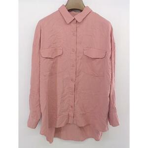 ◇ AZUL BY MOUSSY アズールバイマウジー 胸ポケット 長袖 シャツ ブラウス サイズS ピンク系 レディース P