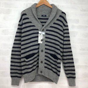 Kent ケント タグ付き ボーダー ショールカラー ウール カーディガン SIZE:S グレー/ネイビー レディース MH632023082707