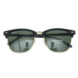 レイバン RAY BAN CLUBMASTER クラブマスター サングラス RB3016F W0365 55□19 145 ブラック ゴールド ブランド古着ベクトル 中古☆AA★●