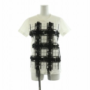 トリココムデギャルソン tricot COMME des GARCONS Tシャツ カットソー 半袖 フリル スパンコール S 白 ホワイト /NQ レディース