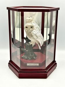 【1円スタート】純銀製 フクロウ 梟 OWL 光則作 SILVER 1000 シルバー 置物 インテリア 縁起物 美術品 ケース入り