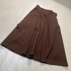 4047☆ UNITED ARROWS GREEN LABEL RELAXING ボトムス ミモレ丈スカート レディース 38 ブラウン 無地